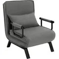 Woltu Schlafsessel, Dunkelgrau, Metall, Rechteckig, 65x78x75 cm, Wohnzimmer, Sessel, Schlafsessel