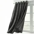 Beautex Verdunkelungsvorhang Samt Vorhang Ösen Gardine Velvet blickdicht abdunkelnd (1 St), Ösen, abdunkelnd grau 300 cm x 245 cm
