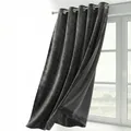 BEAUTEX Samt Vorhang Ösen Verdunkelung Gardine Velvet Blickdicht, 300x245 cm (Breite 300 cm, Höhe 245 cm, Dunkelgrau)