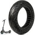 VOLOHAS 60/70-6,5 Vollgummireifen für Ninebot F2 Pro D/E3 Pro D,10x2,5 Solide Reifen für Ninebot Max G30/G30 D2/Xiaomi 5 Elektroroller 10 Zoll Vorne oder Hinten Wabenreifen Anti-Rutsch Pannensicher