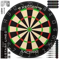 Kesser® Dartscheibe Sisal Mit 9 Dartpfeile Professional Dartboard + 21 Pro Flights + Zubehör Steeldart Offizielles Dartscheibe 9 Pfeilen Metallspitze   Classic