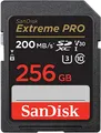 SanDisk Extreme PRO SDXC UHS-I Speicherkarte 256 GB (V30, Übertragungsgeschwindigkeit 200 MB/s, U3, 4K UHD Videos, SanDisk QuickFlow-Technologie, temperaturbeständig)