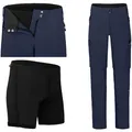 Bergson Fahrradhose VINA Zipp-off Damen Radhose (mit gepolsterter Innenhose), robust, elastisch, Normal blau normal | 50