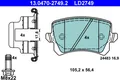 Bremsbelagsatz Scheibenbremse ATE Ceramic 13.0470-2749.2 für VW AUDI PASSAT Q3 6