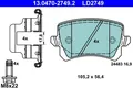 NEU - ATE 13.0470-2749.2 Bremsbelagsatz, Scheibenbremse für AUDI SEAT SKODA VW