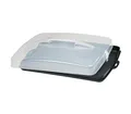 Xavax Kuchentransportbox Blechkuchen Transportbox Kuchenbox/Kuchenbehälter m. Haube, Kunststoff, (2-tlg), Partybutler - eckig, 43x6x35cm