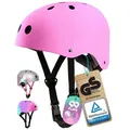 99FLIPS Fahrradhelm Mädchen ab 3 Jahre Skateboard Helm Kinder Einhorn Design, Kinderhelm Inliner Fahrrad Helm Pink Kleinkinder Schlittschuhe rosa XS - 48-54 cm