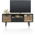 Henders & Hazel Avalon Lowboard mit LED 2 Türen+1 Lade+1 Nische HPL/Metallgestell - Schwarz