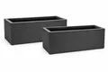 2x Pflanzkübel rechteckig Vulkan Blumenkasten Wasserspeicher Balkon Blumenkübel
