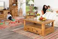 Original MEXICO Möbel: Couchtisch Wohnzimmertisch - Pinie Marmor - Landhausstil