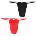 HOM Herren G-String 2er Pack, Plume 2P String, 359931, (S,M,L,XL) (Small, Schwarz, Rot)