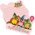 6 Einladungskarten * SÜSSE EULEN * für Kindergeburtstag und Party | Mädchen Kinder Geburtstag Kinderparty Einladung Einladungen Mottoparty Owl Eule