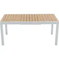 Ausziehbarer Gartentisch aus Aluminium und Polywood, Länge 170/230 cm – Naturhell und Weiß – MACILA der Marke MYLIA - Weiß