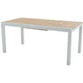 Garten-Esstisch ausziehbar - Aluminium & Polywood - L. 170/230 cm - Holzfarben hell & Weiß - MACILA von MYLIA
