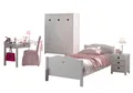 58 aufm Kessel Jugendzimmer-Set Kinderzimmer Kamila 10 Kinderzimmer Möbel Set Mädchen MDF Weiß, (inkl. Versand, Lieferung bis Verwendungsstelle), Einzelbett, Nachtkonsole, Schreibtisch und 3-türigem Kleiderschrank