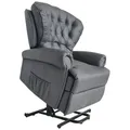 abc HOME | Sessel | grau | Polyurethan | Fernbedienung | elektrisch | Massage | Aufstehfunktion | Liegefunktion