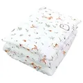 TupTam Kinder Gemusterte Bettdecken Set Ganzjahresdecke Bettdecke Kopfkissen Flachkissen 2tlg., Farbe: Lichtung / Rehe, Größe: 135x100 cm