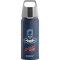 Sigg - Alu Trinkflasche Kinder - WMB ONE Batman - Kohlensäuregeeignet - Auslaufsicher - Federleicht - BPA-frei - Klimaneutral Zertifiziert - Sport & Schule - Blau - 0,6L