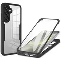 Für Samsung Galaxy S25 FE Full Body Cover 360 Acrylic Hybrid TPU Hülle Schwarz - Schwarz