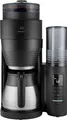 Melitta Kaffeemaschine mit Mahlwerk AromaFresh Therm Pro X 1030-12 schwarz-silber, 1l Kaffeekanne, Papierfilter 1x4