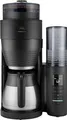 MELITTA Kaffeemaschine mit Mahlwerk "AromaFresh Therm Pro X 1030-12 schwarz-silber", silber (schwarz, silber), 1 l, 8