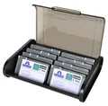 Exacompta 68114D Visitenkartenbox (für 400 Visitenkarten) 1 Stück Schwarz/Mausgrau