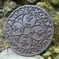 Gehwegplatte Gusseisen Landhaus Garten Trittstein Trittsteinplatte rund SS8