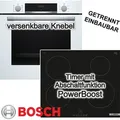 Herdset BOSCH Backofen weiß EcoClean + Induktionskochfeld Booster autark 60cm - Weiß