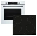 BOSCH Backofen-Set weiß EcoClean Schnellaufheizung + Induktionskochfeld Booster autark