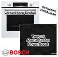 Herdset BOSCH Backofen weiß EcoClean + Induktionskochfeld Booster autark 60cm