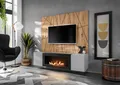 ASM-Moebel Wohnwand Wohnwand XARI II PGAS-K mit Push - Click und Bio-Ethanol Kamin, Mit Bio-Ethanol Kamin und Push-Click System
