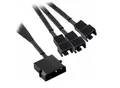 Bolwins M34 4p Molex Stecker auf 3x 3p/4p Adapterkabel für Computer PC Lüfter Computer-Kabel, Molex Stecker, 3x 3-Pin / 4-Pin Lüfter Stecker (27 cm), unterstützt 5V & 12V Lüfter, für PC-Gehäuselüfter geeignet