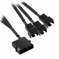 M34 4 Pin Molex auf 4 x 3 / 4-Pin PMW 12V PC Gehäuselüfter Stromversorgungskabel