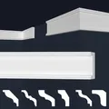 MARBET DESIGN Stuckleisten XPS Styropor weiß - Wandleisten Wandvertäfelung Flachleisten E-Leisten - (Musterstück E-29)