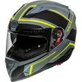 Premier Vyrus ND, Integralhelm - Dunkelgrau/Hellgrau/Neon-Gelb - XS