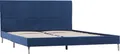 vidaXL Bettgestell Blau Stoff 160 x 200 cm
