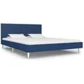 Bettgestell Blau Stoff 160 X 200 Cm Vidaxl