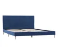 vidaXL Bett Bettgestell Blau Stoff 160 x 200 cm