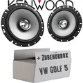 Lautsprecher Boxen Kenwood KFC-S1756 - 16,5cm Koax Auto Einbauzubehör - Einbauset passend für VW Golf 5 - justSOUND