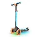 BERG Nexo Kinderroller Kinderscooter faltbar ab 2 Jahre | Höhenverstellbarer Tretroller Scooter mit LED Deck | Dreirad Roller für Kinder Jungen & Mädchen, bis 12 Jahre | Farbe: Blau