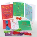 Baker Ross FE942 Kreuzstich Weihnachtskarten Bastelsets - 6er Pack, Weihnachtskarten Basteln für Kinder, Einführung Nähen und Kreuzstich, Pädagogisches Basteln