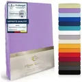 MOON Heimtextilien Spannbettlaken MOON-Luxury Spannbettlaken Jersey Stretch 230g/m2, 97% Mako-Baumwolle 3% Elastan lila 140 cm x 200 cm