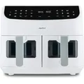 MEDION P20 XXL Heißluftfritteuse mit 2 Kammern (8,7 Liter, Airfryer, 2.600 Watt, Doppelkammer, 10 Automatikprogramme, 2 Schubladen, Sichtfenster, ... - Weiß