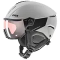 uvex Instinct Visor pro V Skihelm für Erwachsene, Männer Frauen Unisex, Variomatic Visier, Selbsttönend, Grey matt 56-58
