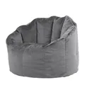 Icon Sirena Sitzsack Sessel für Erwachsene, Dunkelgrau, Flauschiger Samtstoff, Riesen Sitzsack Samt mit Füllung, Bean Bag Chair, Bequemer Sessel Wohnzimmer, Lounge, Schlafzimmer, Büro