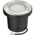 ledscom.de Bodeneinbauleuchte BOFU für außen, IP67, schwenkbar, edelstahl, rund, 150mm Ø; inkl. GU10 LED 630lm warmweiß