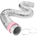 VEVOR Aluflexschlauch 7620mm lang Lüftungsschlauch Φ208mm Alu Flexrohr Luftkanal R-6 Thermischer Widerstandswert 25mm Rohrstärke Alurohr Schlauch Owens Corning-Isolierwatte Luftleitungen