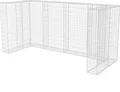 vidaXL Gabionen-Mülltonnenverkleidung für 3 Tonnen Stahl 250x100x120cm