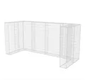 vidaXL Mülltonnenbox Gabionen-Mülltonnenverkleidung für 3 Tonnen Stahl 250x100x120cm