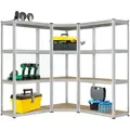 3er Metall Regalsystem Easy - 1 Eckregal & 2 Lagerregale - 12 Mdf Holz B√∂den - 960 Kg - Verzinkt - Stecksystem - Schwerlastregal Steckregal - Juskys